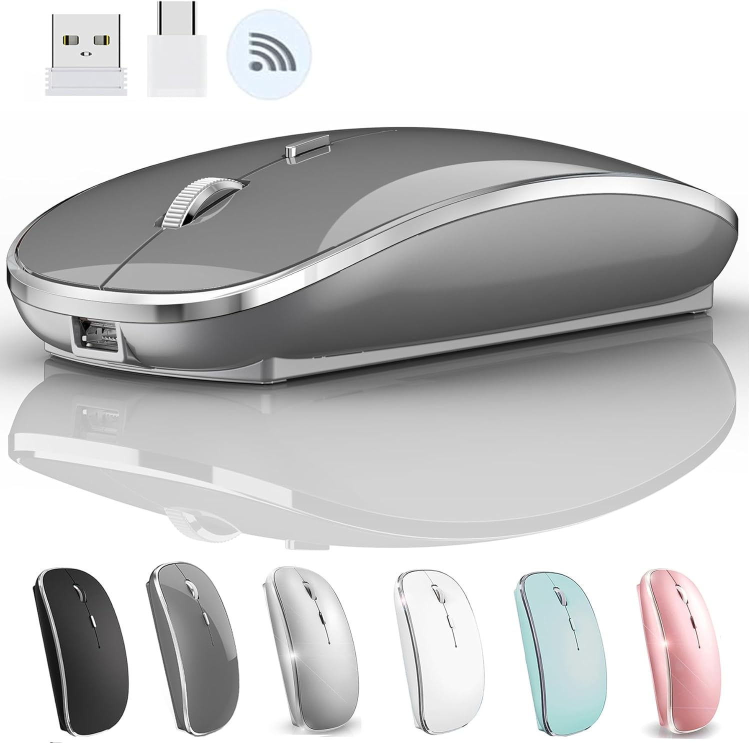 Wireless Mouse Compatible with MacBook Pro Air Laptop Desktop Computers-image