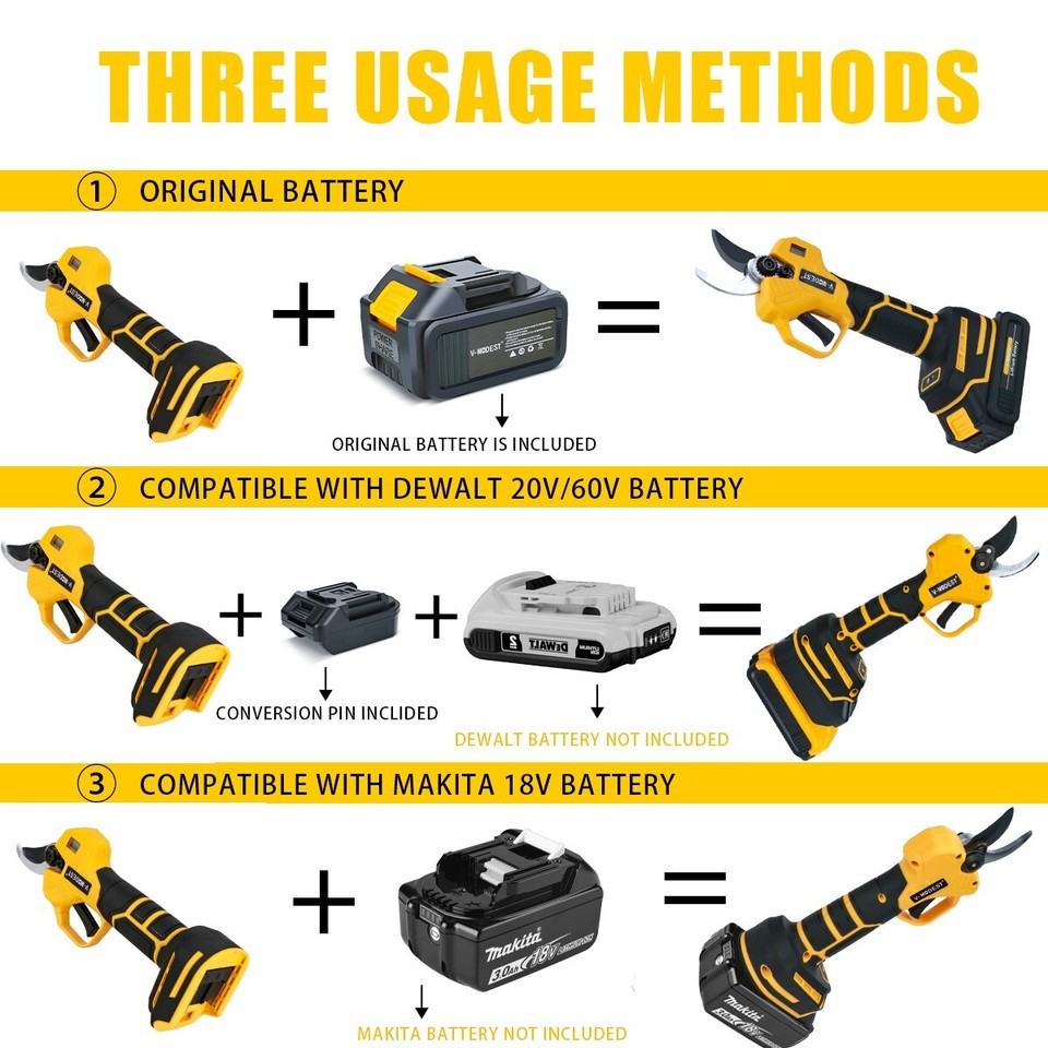 For DeWALT 20V Battery Cordless Electric Pruning Shears Gardening