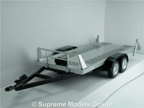 CAR VEHICLE TRAILER MODEL 1:43 SCALE FLAT BED CARARAMA 4 WHEEL PULL OUT RAMPS K8
