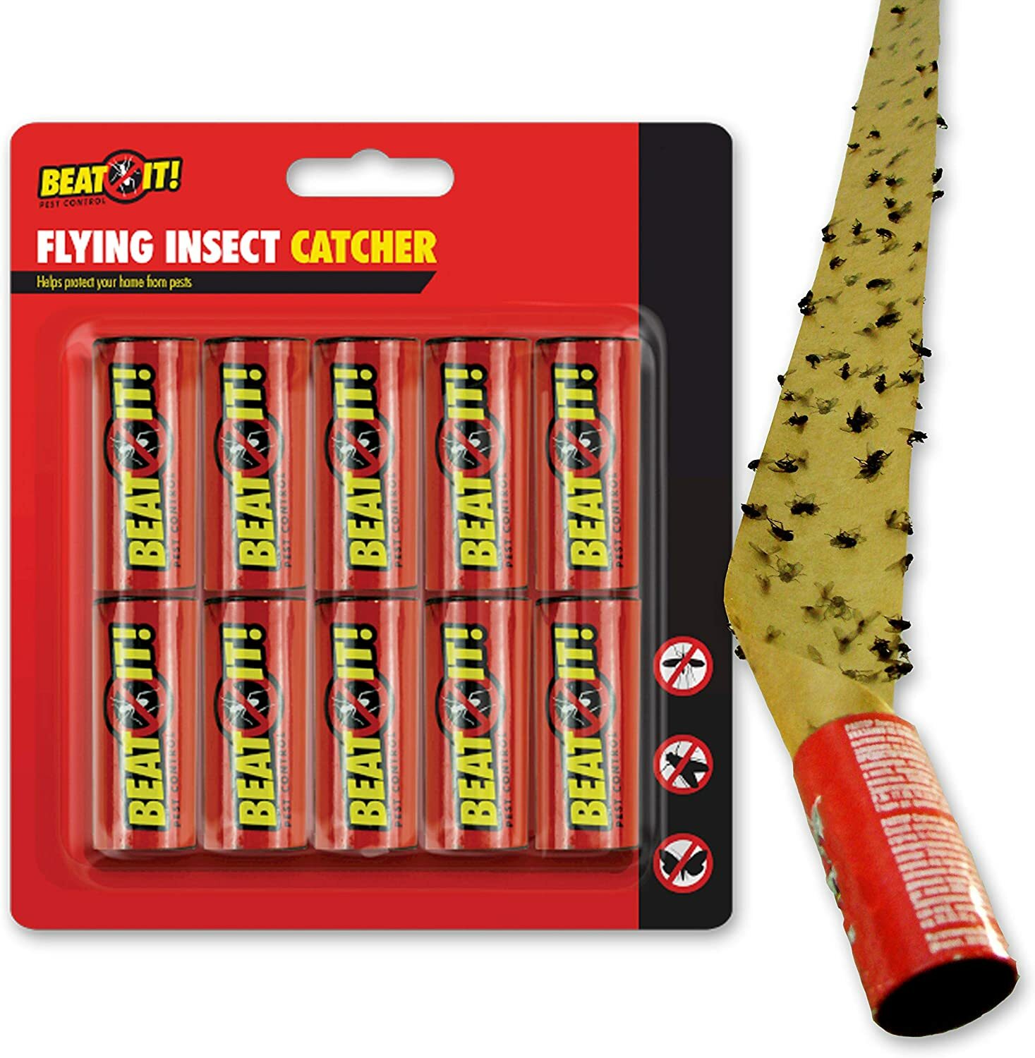 10 Fly Insect Catchers Stick Paper Wasp Ant Trap Killer Tape Aphids