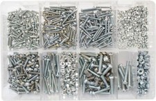 500 PRS x ASSORTED BA SCREWS & NUTS 2BA - 6BA ROUND SLOTTED PAN HEAD MACHINE AT2