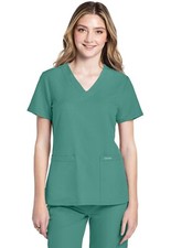 Cherokee WW Originals Scrubs Women's V-Neck Top CK953A BTGR Botanical Free Ship