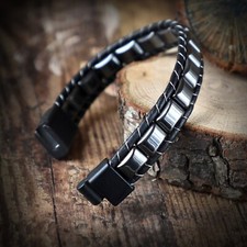 Hämatit Armband Leder Lederarmband Magnetverschluss inklusive Geschenkbox