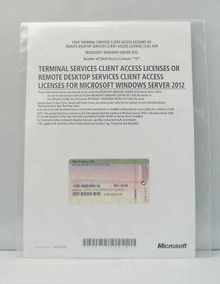 5 User / Benutzer CAL für Windows 2012 Terminal Server / RDS Remote Desktop - R2