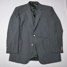 Vtg David Taylor 46L Gray Hopsack Gold Button Mens Blazer Sport Coat Jacket