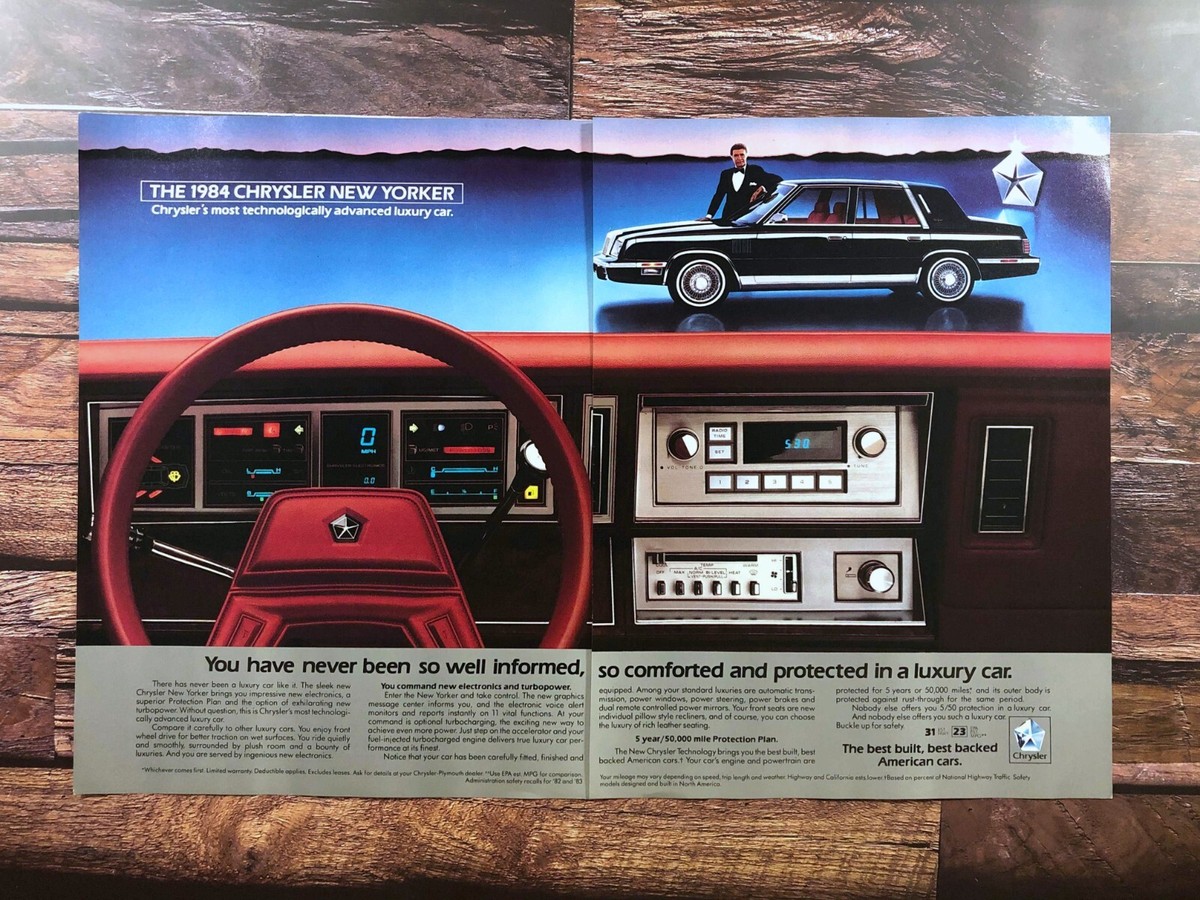 1984 Chrysler New Yorker Vintage PRINT AD Luxury American Car | eBay