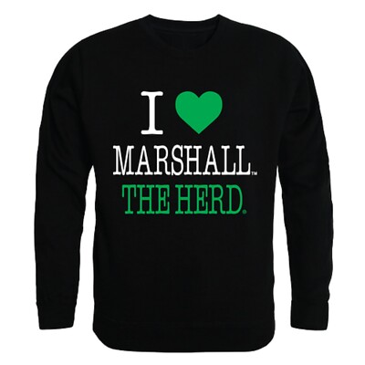 Marshal University Thundering Herd MU I Love Crewneck Sweatshirt Sweater