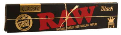 1 x RAW Classic Black Slim Zigarettenpapier King Size  - 32 Blättchen pro Heft