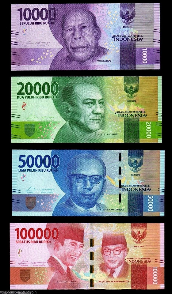 Indonesia 2016-2025 Full Set 100000 50000 20000 10000 5000 2000 1000 RUPIAH UNC - Image 4 of 4