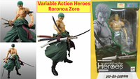 Megahouse Variable Action Heroes One Piece Roronoa Zoro Actionfigur H: 9,8 Zoll