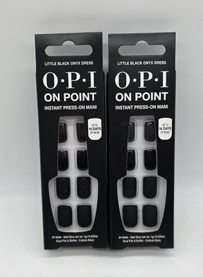 2 Pk - OPI On Point Instant Press On Nails, Little Black Onyx Dress, 24 Pc Ea