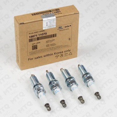 Genuine OEM Hyundai Kia 18871 11070 Iridium Spark Plug 4PC Sonata Tucson K5 Rio