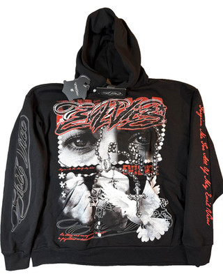 Evil Vice Hoodie Mens 2XL Black Cross Rosary Graphic Gothic Streetwear NWT