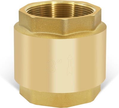 3'' NPT Brass Vertical Check Valve, NPT Thread Vertical Lead-Free In-Line Spring