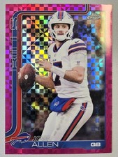 2025 Topps Chrome Football Josh Allen Hot Pink X-Fractor #34 Buffalo Bills