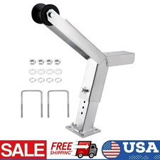 Adjustable Boat Trailer Winch Stand with Roller, Boat Trailer Winch Post Silver