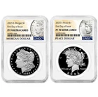 2025-S Proof $1 Morgan and Peace Silver Dollar 2pc Set NGC PF70UC FDI Morgan