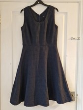 #ladies Next Navy Blue Fit & Flare Dress S 12 work Office Wear New Without Tags