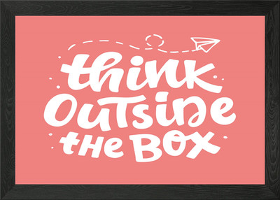 Think Outside The Box Framed Wall Art Poster Canvas Print Picture
