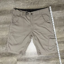 prAna Zion Hiking Shorts Men’s Size 32Wx12" Tan Climbing/ Hiking Outdoors