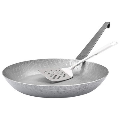GRÄWE Schmiedeeiserne Pfanne Eisenpfanne 28 cm Bratpfanne geschmiedet mit Wender