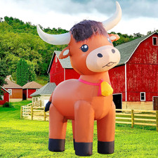 6FT Highland Cow Inflatables Christmas Spring, Farm Ranch Blow up Animals Cute H