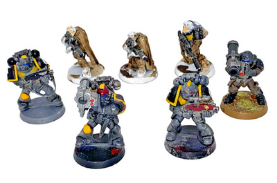 Warhammer 40K Space Marines Lot 7 GW 1992 Painted Plastic Figures