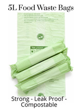 5L Food Waste Bags - Compostable Kitchen Caddy Liners - 312 Bags