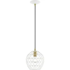 Livex Lighting 41326-03 Geometrix 1 Light 8 inch White Pendant Ceiling Light