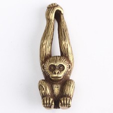 Statue Monkey Ornament Antique Vintage Brass Miniature Figurine Display