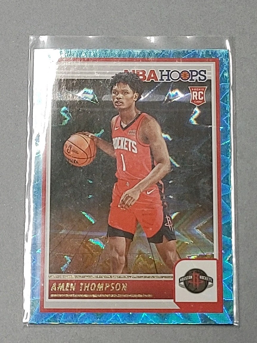 2023-24 Panini NBA Hoops - Rookies Amen Thompson #242 Teal Explosion (RC)