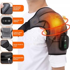 Electric Heated Shoulder Massager W/ Vibration Massage Brace Joint Pain Relief