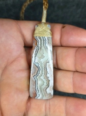 Toki,Adze, Maori, Hawaiian, Polynesian Pendant. Crazy Lace Agate 
