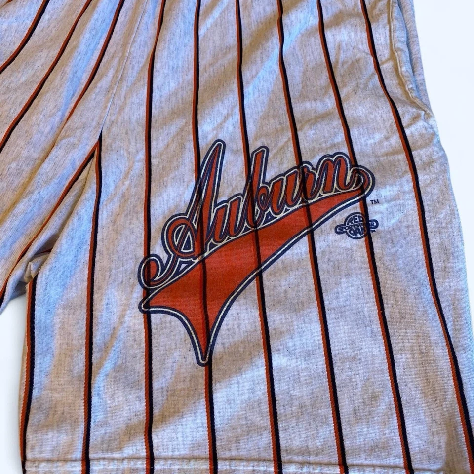 Vintage Auburn University Pinstripe Athletic Shorts Jersey Knit Size Large - Image 4 of 4