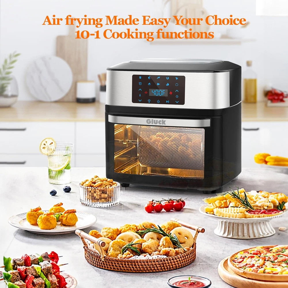 20QT Air Fryer Toaster Oven with Rotisserie and 10-in-1 Functions Including Dehydrator
