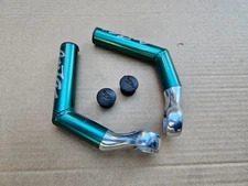 Vintage 90s Angled Onza Mountain Bike Bar Ends Aluminum 5.5" Long Green