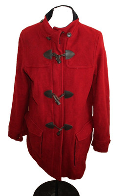 Tommy Hilfiger Winter Dufflecoat Gr 40 Rot Logo Damen B-Ware mit Mangel