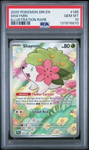 Pokémon Destined Rivals #185 Shaymin – Illustration Rare PSA 10 Gem Mint (2025)