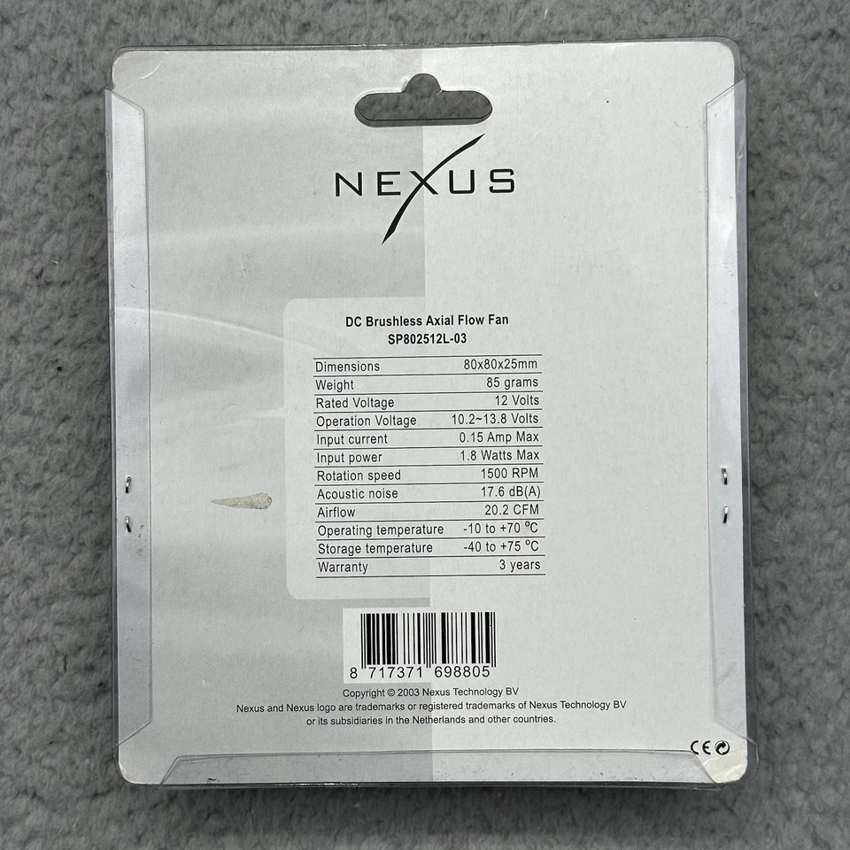 NIP Nexus SP802512L-03 DC Brushless Axial Flow Fan 80mm Real Silent Case Fan - Image 2 of 2