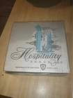 Vintage Federal Glass Hospitality Snack Set 4 Plates 4 Cups In Original Gray Box