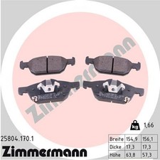 ZIMMERMANN Bremsbelagsatz Scheibenbremse 25804.170.1 für CIVIC HONDA IX FB FK