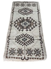 Aztec Tribal Handmade Southwest Latch Hook Rug Hanging Wall Tapestry 27"X53" VTG