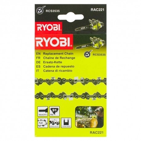 Chaine Ryobi 52 maillons pour eviter le blocage de tronconneuse