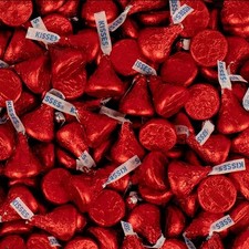 Red Hersheys Kisses 2 LBS Bulk Chocolate Candy Bag Free Shipping