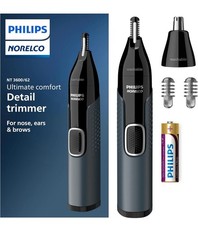 Philips Norelco Nose Ear Eyebrow Trimmer NT3600/62 Washable No Pull