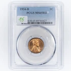 1934-D PCGS MS65 Lincoln Wheat Penny RD  Gem Uncirculated