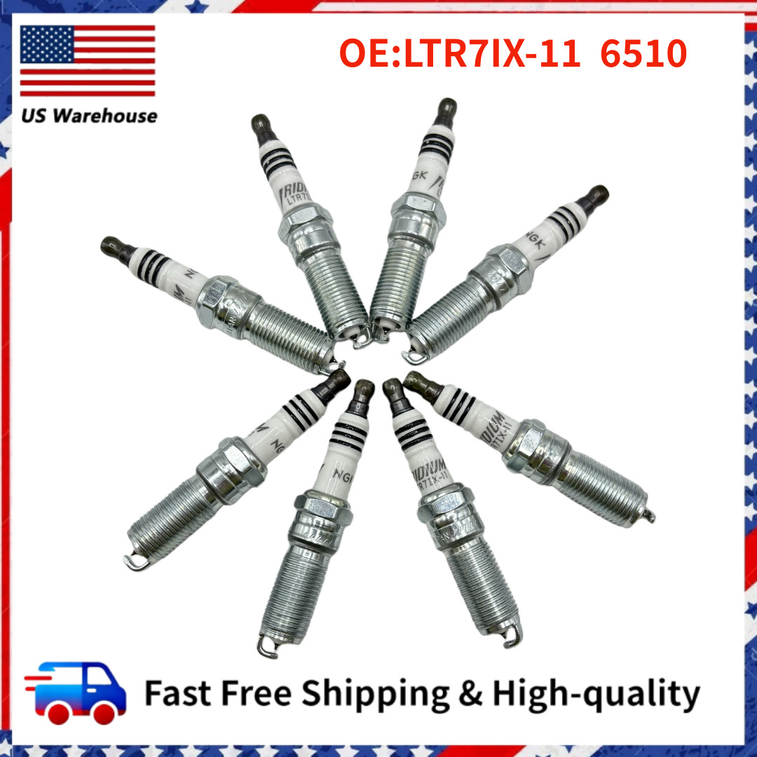 8PCS Iridium IX Plug Spark Plugs FOR NGK 6510 LTR7IX-11 6510 LTR7IX11 Tune
