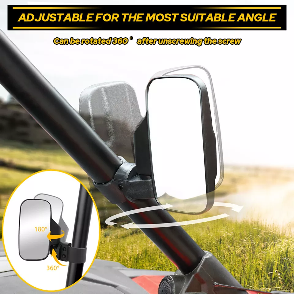 UTV Rear View Side Mirrors Set For Ranger Polaris RZR 570 800 900 XP 1000 Crew Foto 2 de 4