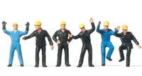 Preiser 14105 Bahnarbeiter, Rangierer 6 Figuren H0 1:87 Neu + OVP