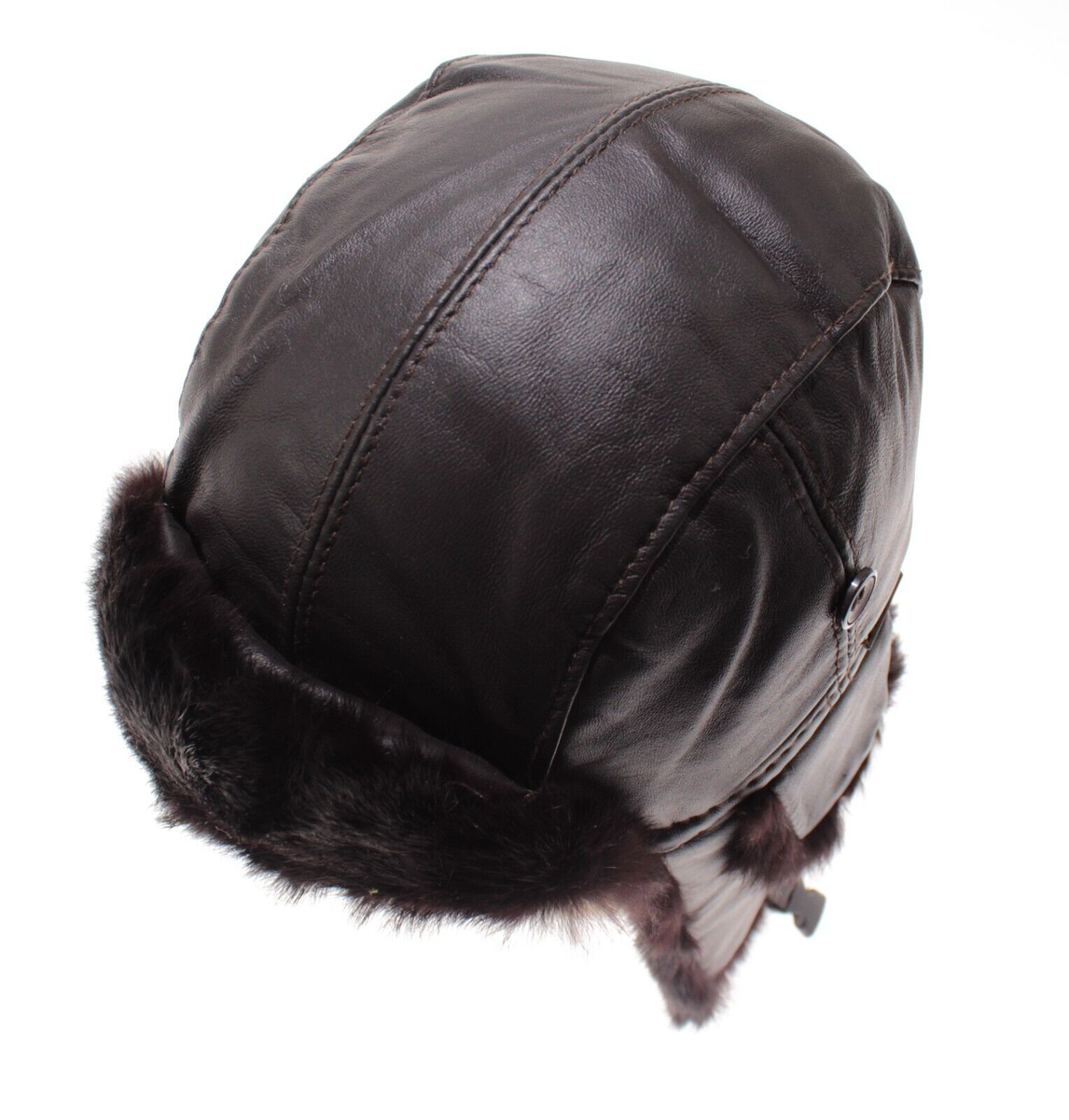 Wigens NWT Trapper Hat Size 58 in Solid Brown Leather and 100
